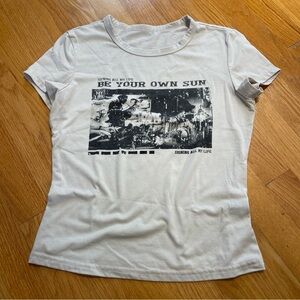 SHEIN Cream Graphic Tee - Be Your Own Sun